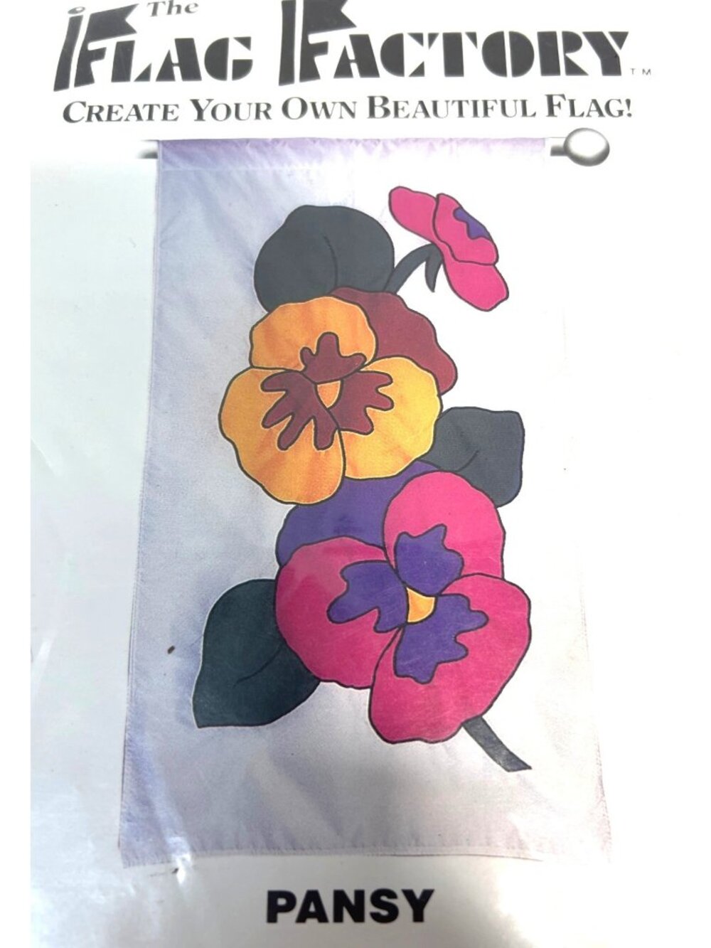The Flag Factory Pansy Flag Kit 28" X 49" With Pattern & Sewing Instructions